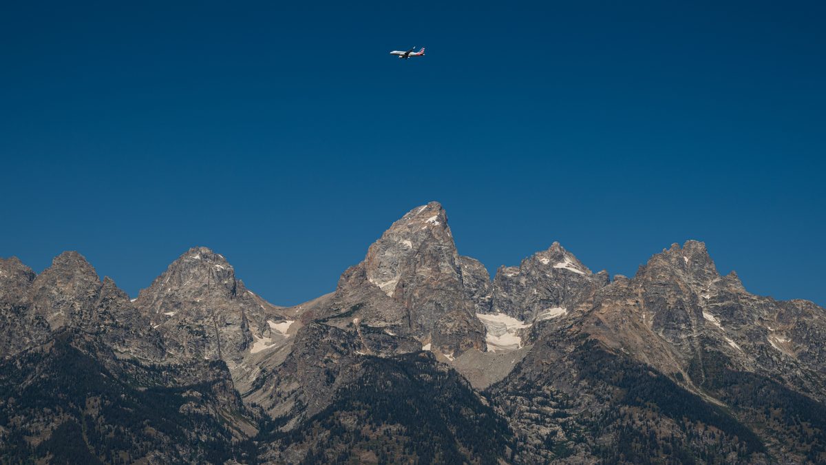 A small plane over the Grand — Grand Teton, Wyoming